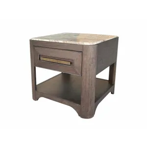 Lancia Square End Table With Stone Top