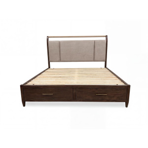 Reflections Complete Upholstered Sleigh Bed W. Storage Footboard