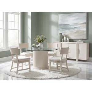 Maren Complete Round Glass Top Dining Table