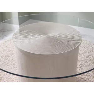 Maren Complete Round Glass Top Dining Table