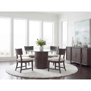 Maren Complete Round Glass Top Dining Table
