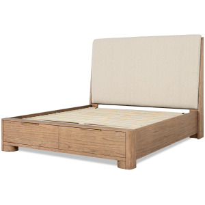 Alden Complete Upholstered Shelter Bed W.storage Footboard