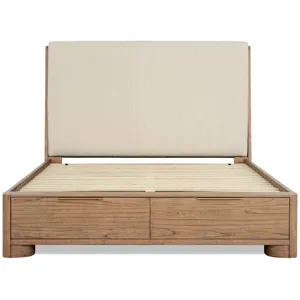 Alden Complete Upholstered Shelter Bed W.storage Footboard