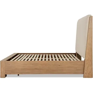 Alden Complete Upholstered Shelter Bed W.storage Footboard