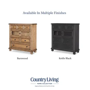 Vintage Market Glass Door 6 Drawer Chest