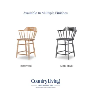 Vintage Market Counter Height Spindle Back Arm Chair With Handle Cut Out