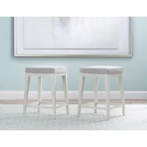 Edgewater Sand Dollar Uph Stool White Finish