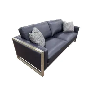 Rory Verona Indigo Wood Arm Down Sofa W/2-18 " Down Blend Pillows