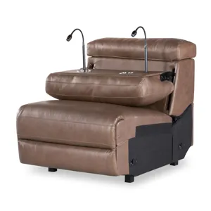 Solana Armless Chair W Ddt, Silver Cupholders, Power Grommets W Snake Lights, Storage Pocket