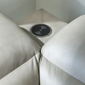 Luna Verona Fossil Wedge With Two 20\" Pillows And Wireless Corner Charging