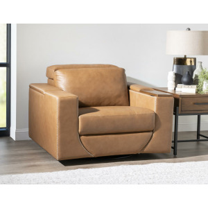 Sierra Verona Butternut Swivel Chair With Rachet Headrest, Storage Arm, Wood Swivel Top, Power Grommet, And Ipad Holder