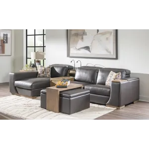 Sierra Verona Coffee LAF P2 Recliner With Storage Arm, Wood Swivel Top, Power Grommet, Ipad Holder, 
