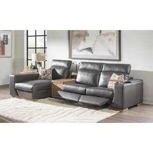 Sierra Verona Coffee LAF P2 Recliner With Storage Arm, Wood Swivel Top, Power Grommet, Ipad Holder, 
