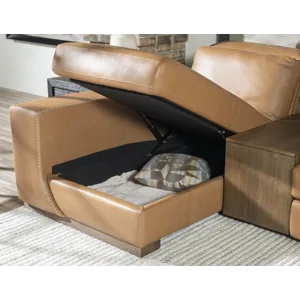 Sierra Verona Butternut RAF Lift Top Storage Chaise With Back Arm Storage With Power Grommet, Readin