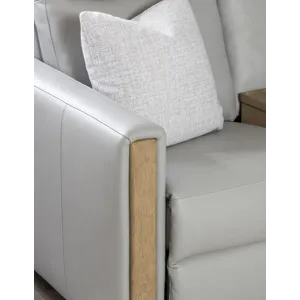 Tate Verona Smoke P2 Loveseat With Dd Armrest, Cupholder, 110 Power, Wood Swivel Table, And 2 Pillow