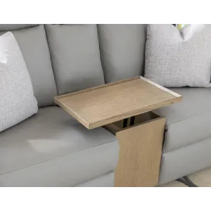 Tate Verona Smoke P2 Loveseat With Dd Armrest, Cupholder, 110 Power, Wood Swivel Table, And 2 Pillow