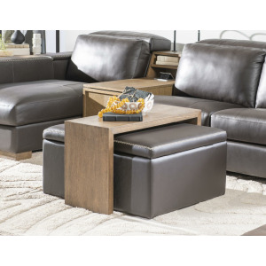Sierra Verona Coffee Square Storage Ottoman With Wood Top Overlay
