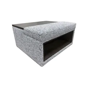 Rory Verona Indigo Ottoman W/Pop Up Tray And Storage