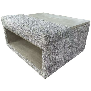 Rory Verona Indigo Ottoman W/Pop Up Tray And Storage