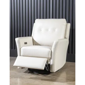 Recliners And Accents P1 Swivel Glider Tufted Back Shown In Ravello Creampuff)