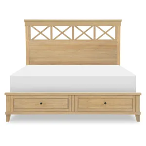 XXX\'s and OOO\'s Complete Panel Bed W Storage Footboard - Queen