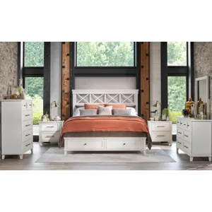 XXX\'s and OOO\'s Complete Panel Bed W Storage Footboard, Ca - King/California King