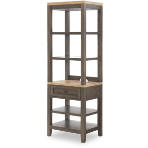 XXX's and OOO's Complete Bookcase(2 Glass Shelves, Puck Light, 3 Shelves, 1 Drawer, Wire Management)