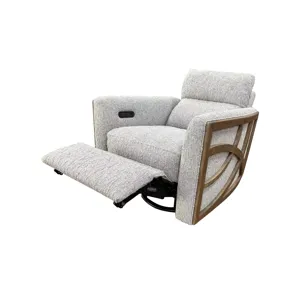 Harmony Sectional Verona Flax P2 Swivel Glider W/Wood Trim