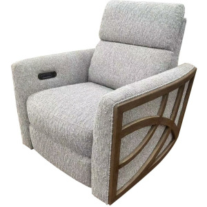 Harmony Sectional Verona Flax P2 Swivel Glider W/Wood Trim