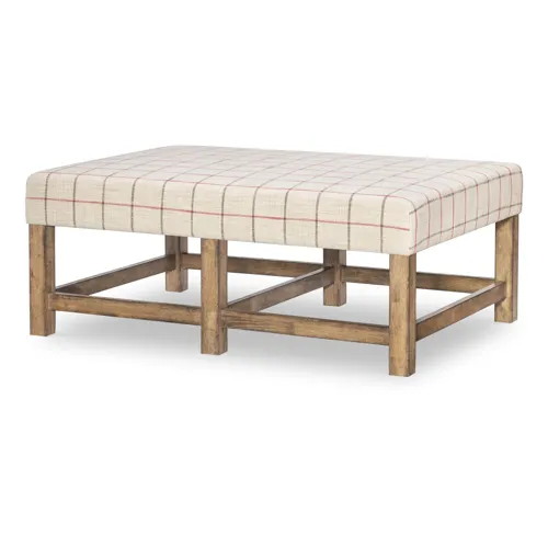Vintage Market Upholstered Ottoman Cocktail Table