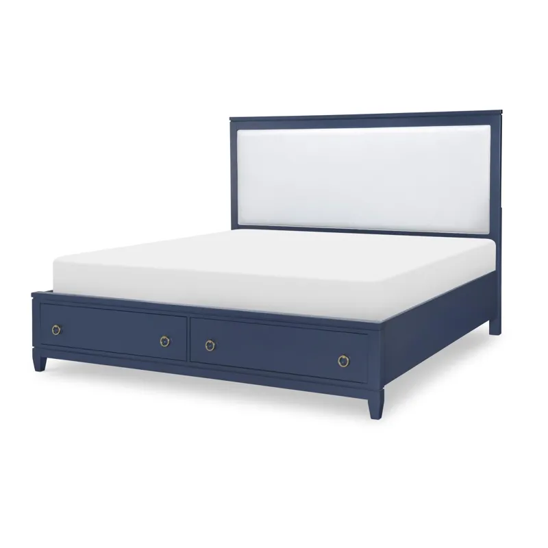 Summerland Storage Rails Blue Finish - Queen/King