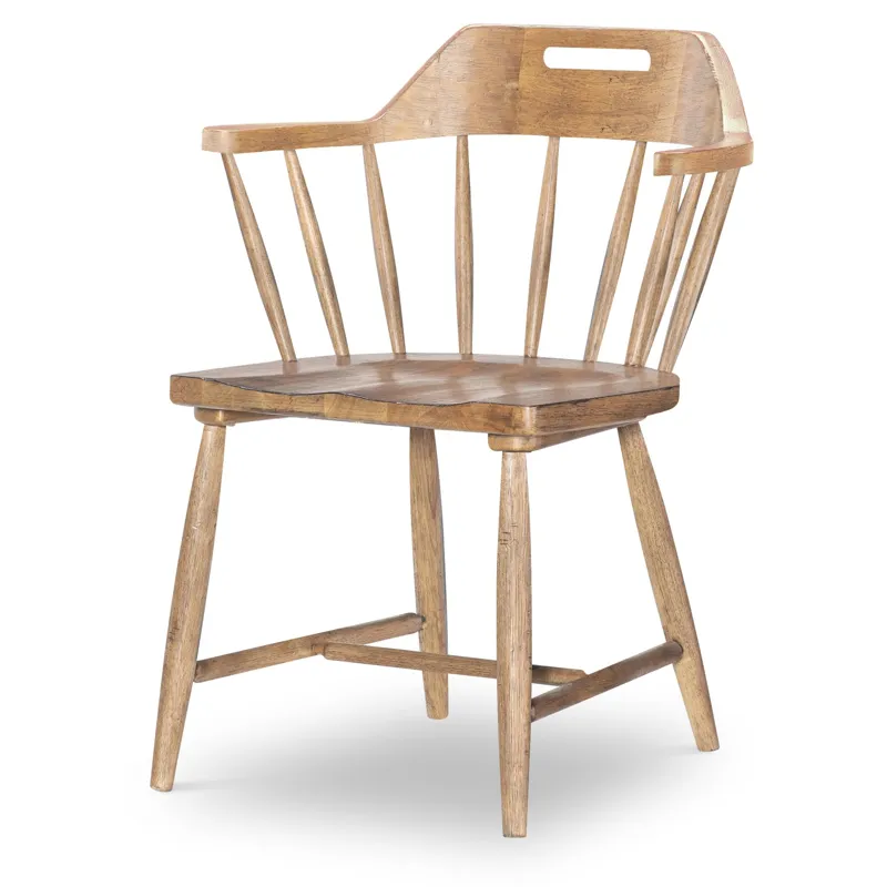 Vintage Market Spindle Back Arm Chair W. Handle Cut Out