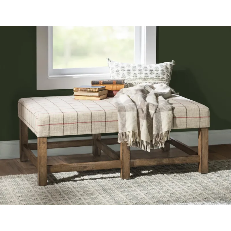 Vintage Market Upholstered Ottoman Cocktail Table