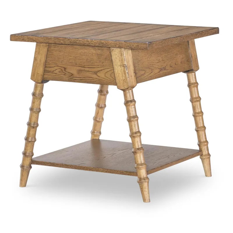 Vintage Market Splayed Bobbin Leg 1 Drw End Table