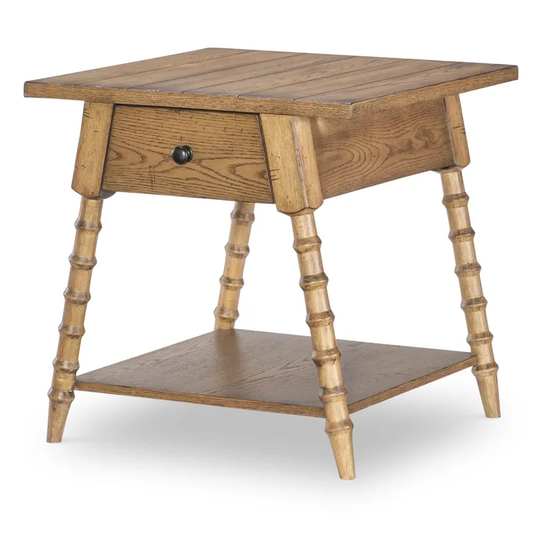 Vintage Market Splayed Bobbin Leg 1 Drw End Table