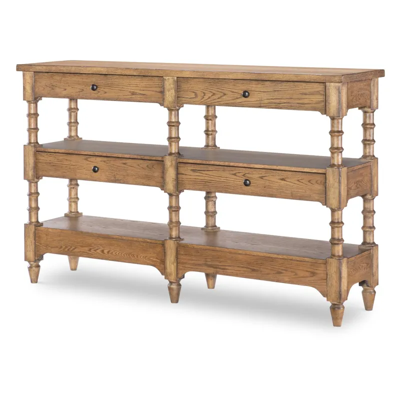 Vintage Market Turned Leg Console Storage Table 4 Drw