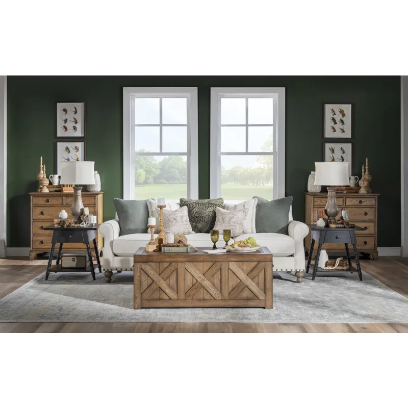 Vintage Market Splayed Bobbin Leg 1 Drw End Table