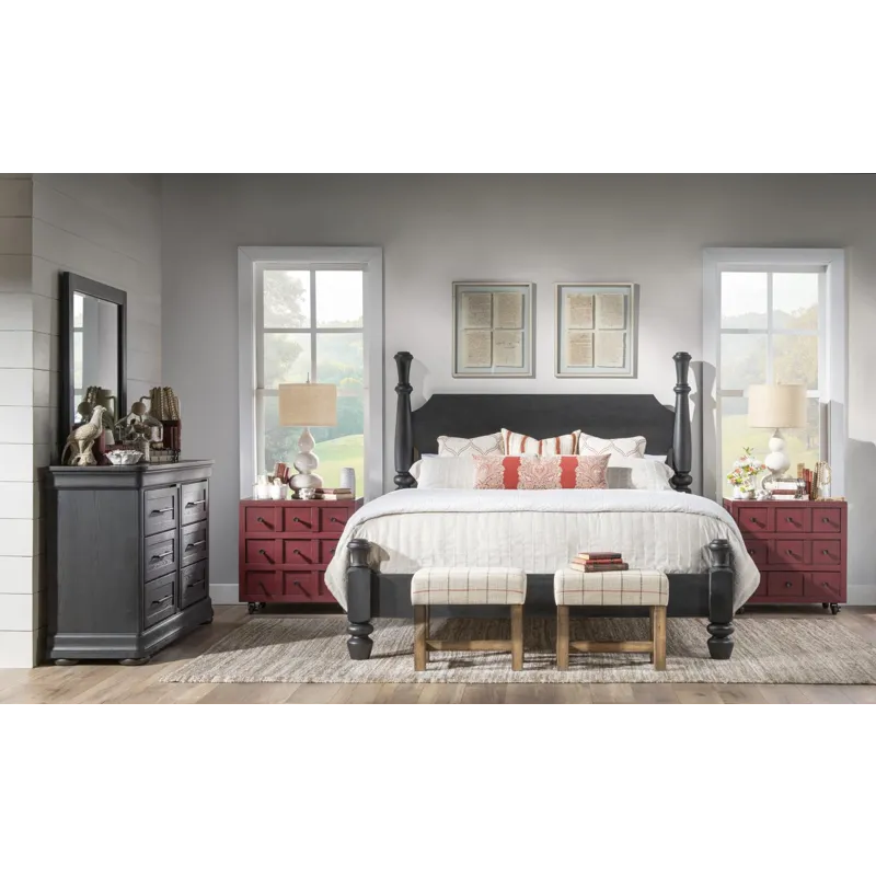 Vintage Market Nightstand 3 Drw W Casters