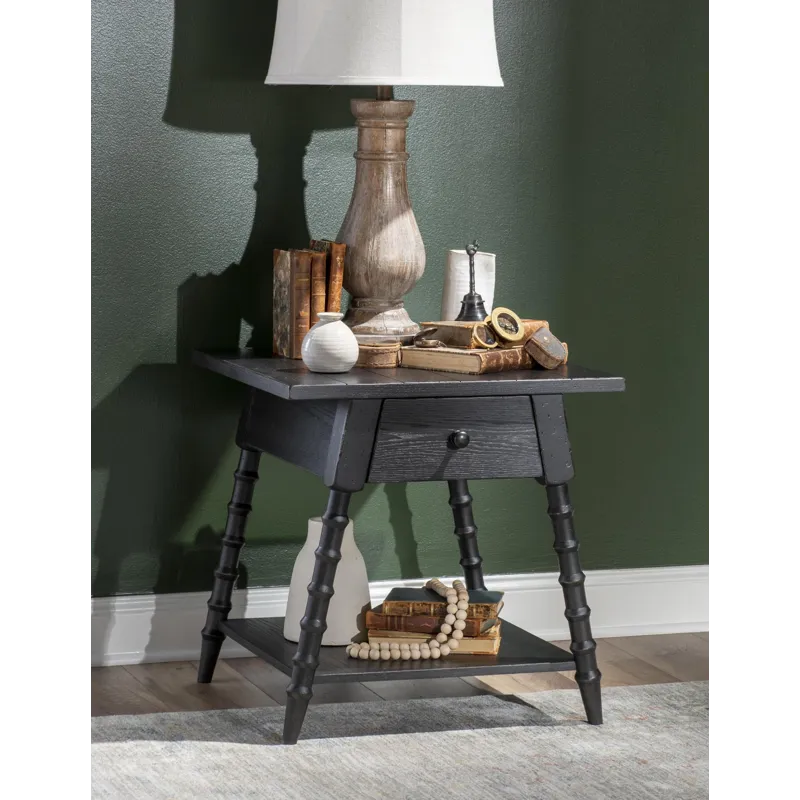 Vintage Market Splayed Bobbin Leg 1 Drw End Table