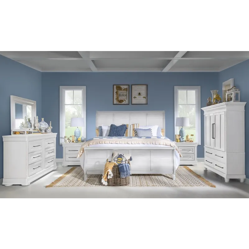 Vintage Market Complete Sleigh Bed - Queen