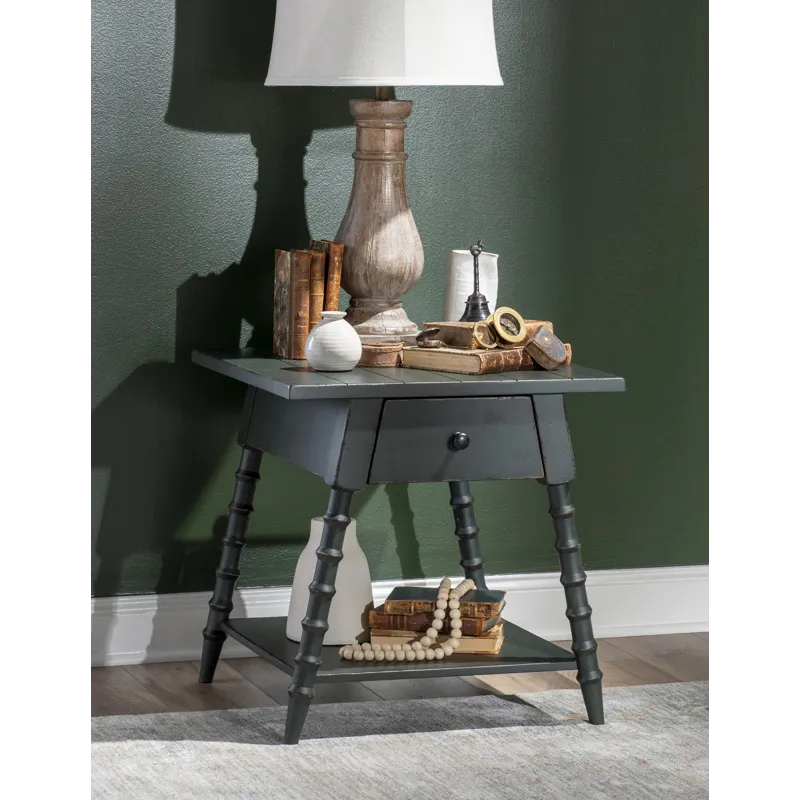 Vintage Market Splayed Bobbin Leg 1 Drw End Table