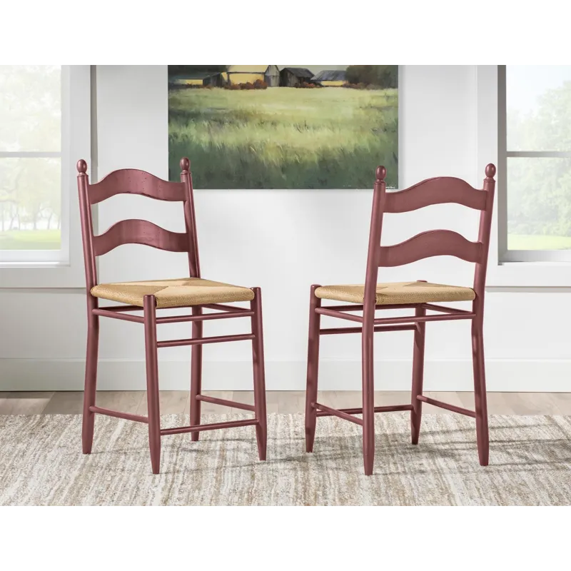 Vintage Market Rush Seat Ladder Back Counter Height Chair