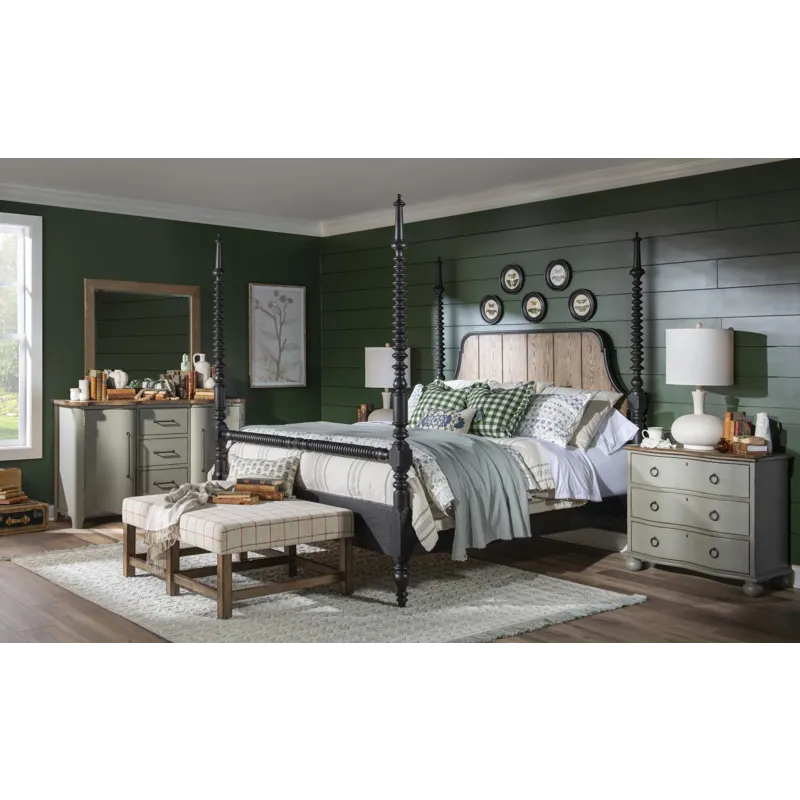 Vintage Market Complete Bobbin Post Bed - Queen