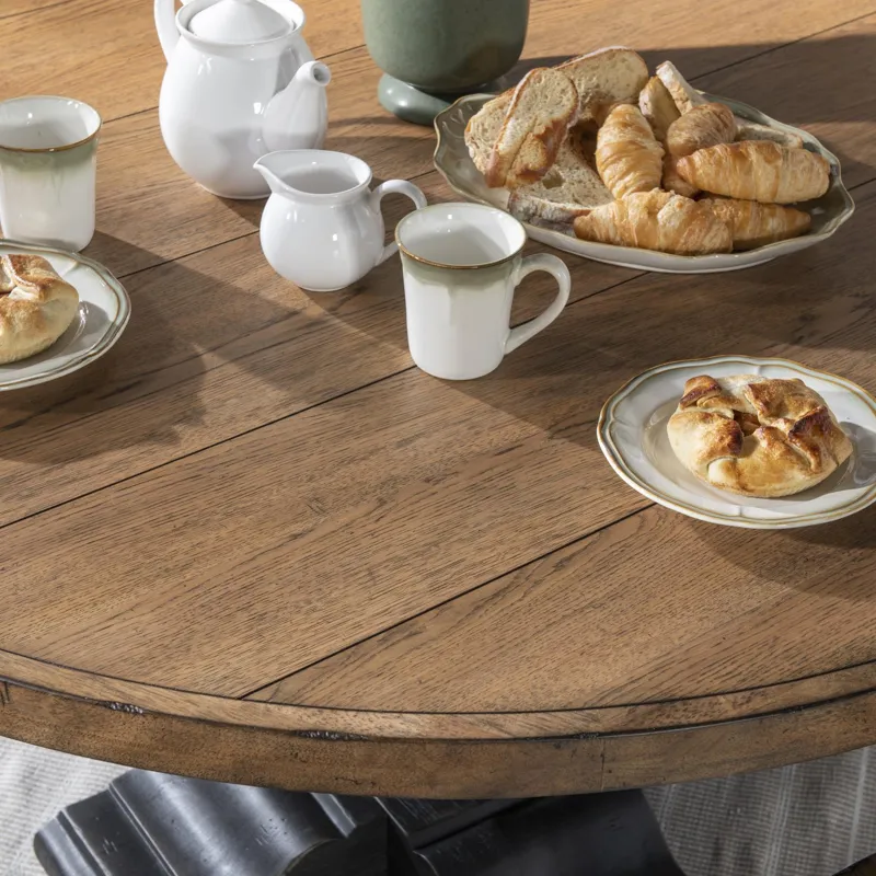 Vintage Market Round Dining Table Complete