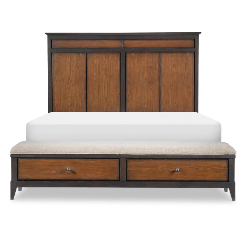 Fenmore Complete Panel Bed W Storage Bench - King