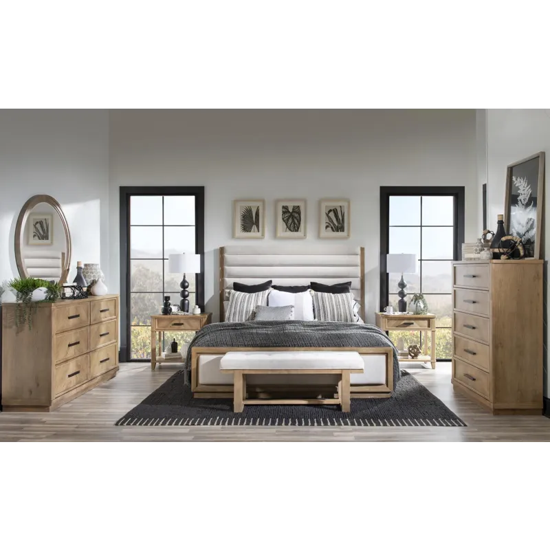 Torrance Complete Channeled Uphostered Panel Bed - King