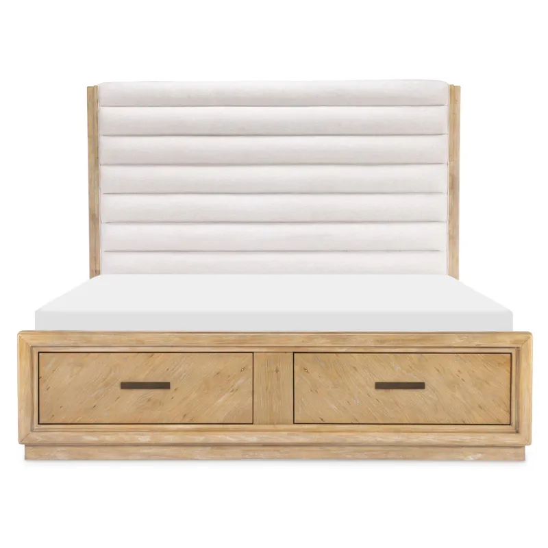 Torrance Complete Channeled Uphostered Storage Bed - Queen