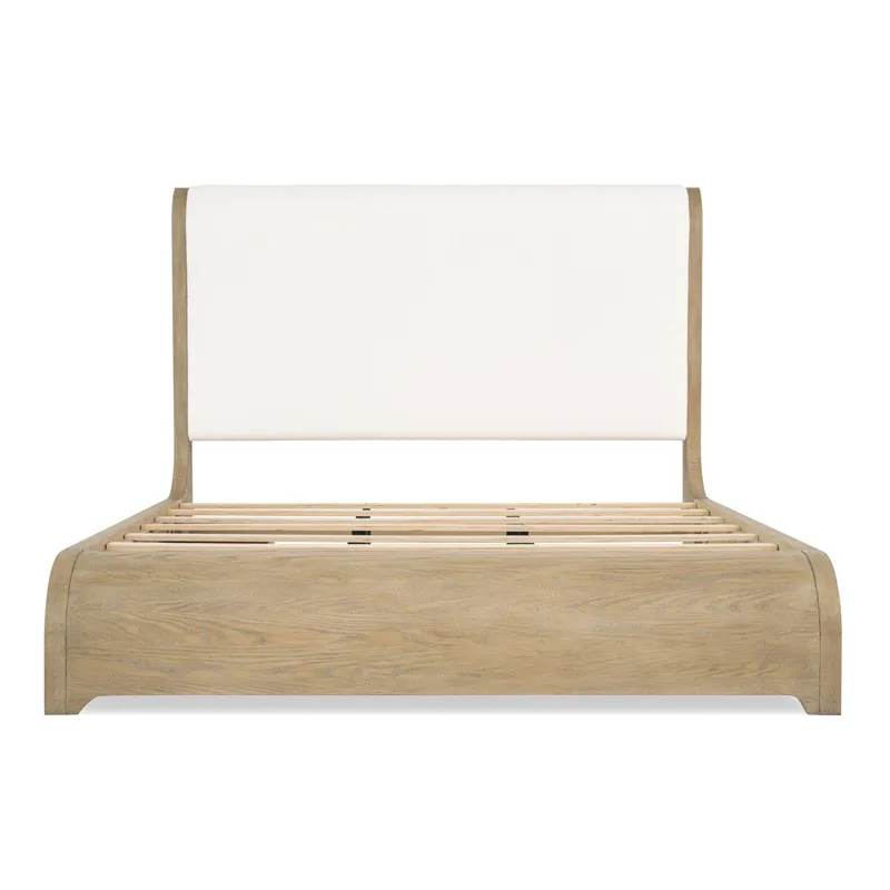 Flow Complete Upholstered Sleigh Bed W. Two Side Storage Rail - Queen