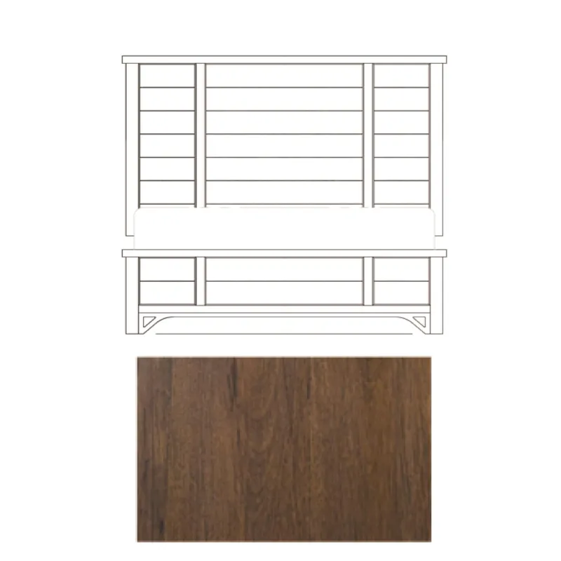 Lake House Complete Horizontal Slat Panel Bed - King