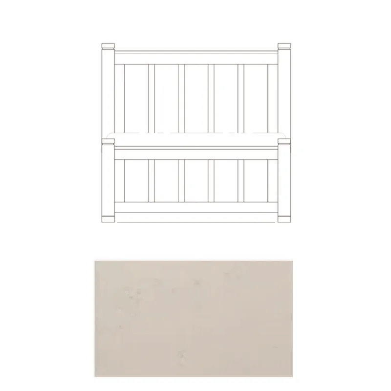 Lake House Complete Vertical Slat Panel Bed - King